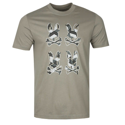 Psycho Bunny Plaza Graphic T Shirt in Wet Sand