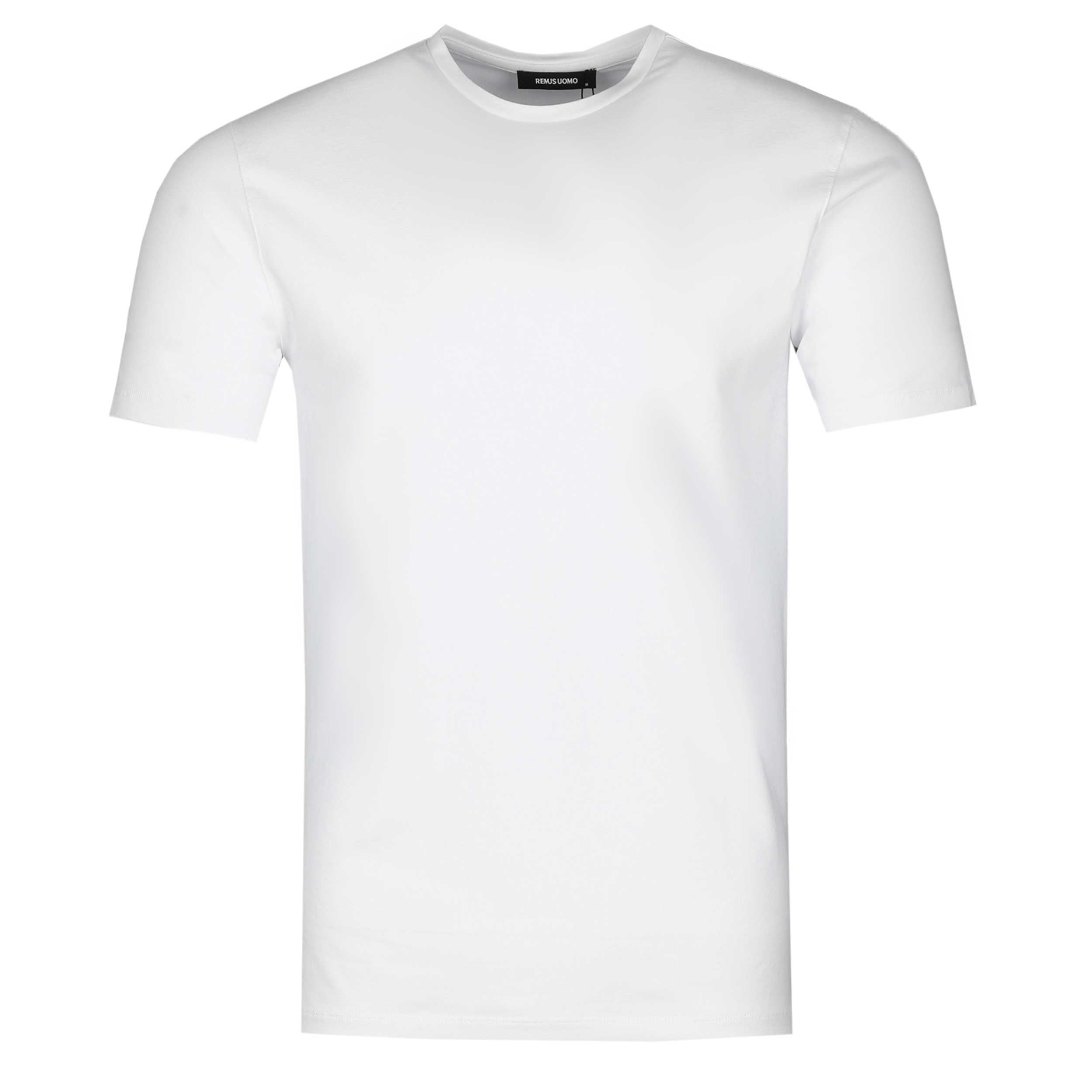 Remus Uomo Basic Crew Neck T Shirt in White