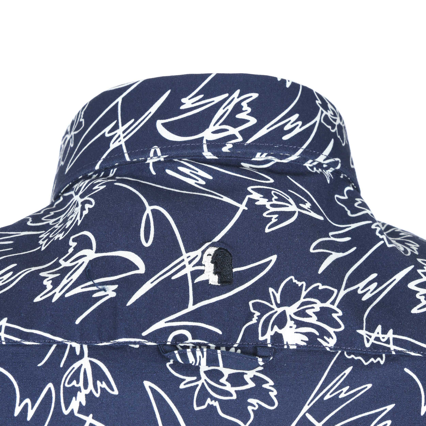 Remus Uomo Floral Squiggle SS Shirt in Navy Nape Logo