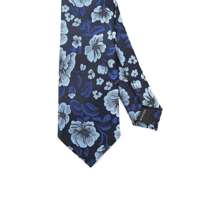 Remus Uomo Floral Tie & Hank Set in Navy