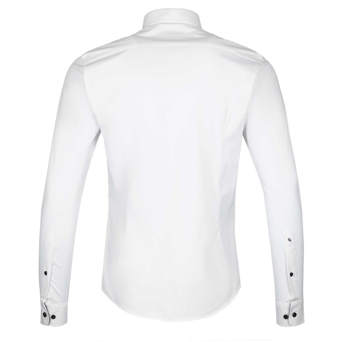 Remus Uomo Satin Stretch Trim Detail Shirt in White