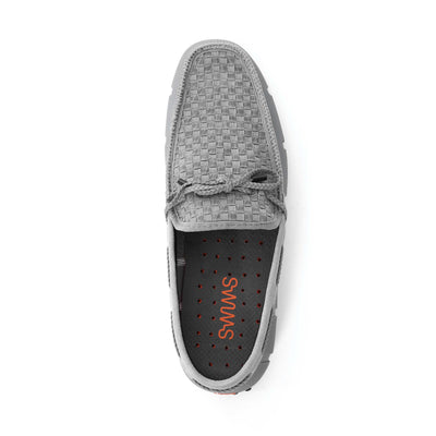 Swims Woven Driver Shoe in Grey Birdseye View