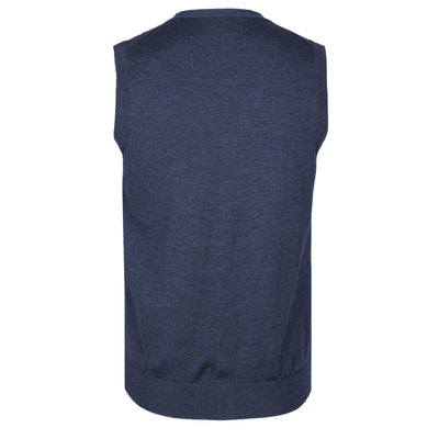 Thomas Maine Sleeveless Cardigan in Navy Marle Back