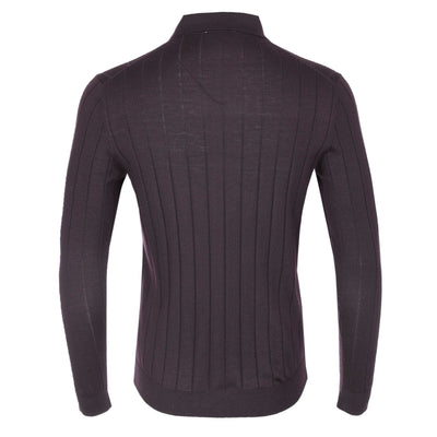 Thomas Maine Shirt Full Button Knit Through in Plum