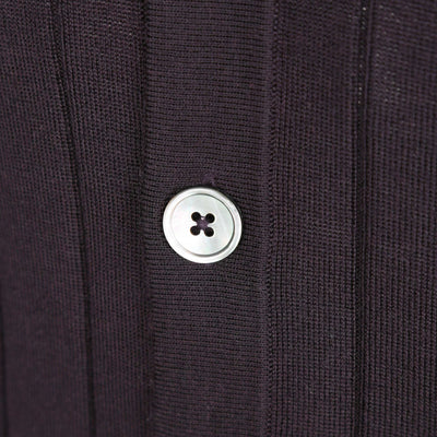 Thomas Maine Shirt Full Button Knit Through in Plum