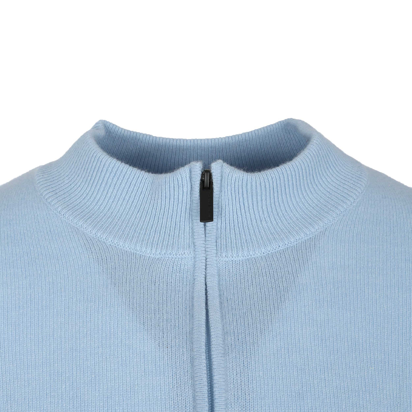 Thomas Maine 1/4 Zip Knitwear in Sky Blue Collar
