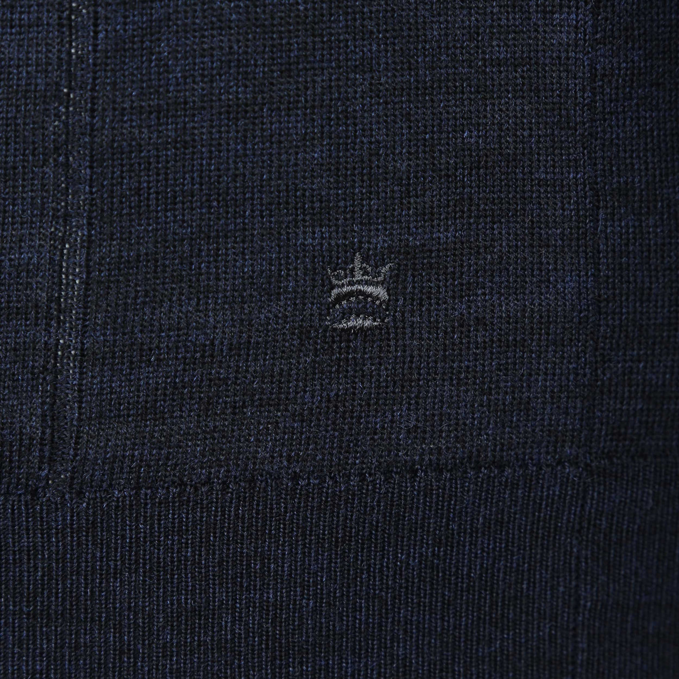 Thomas Maine Button Thru LS Knitwear in Navy Logo