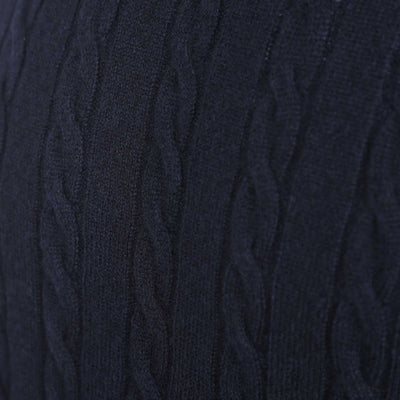 Thomas Maine Cashmere Crew Neck Knitwear in Navy