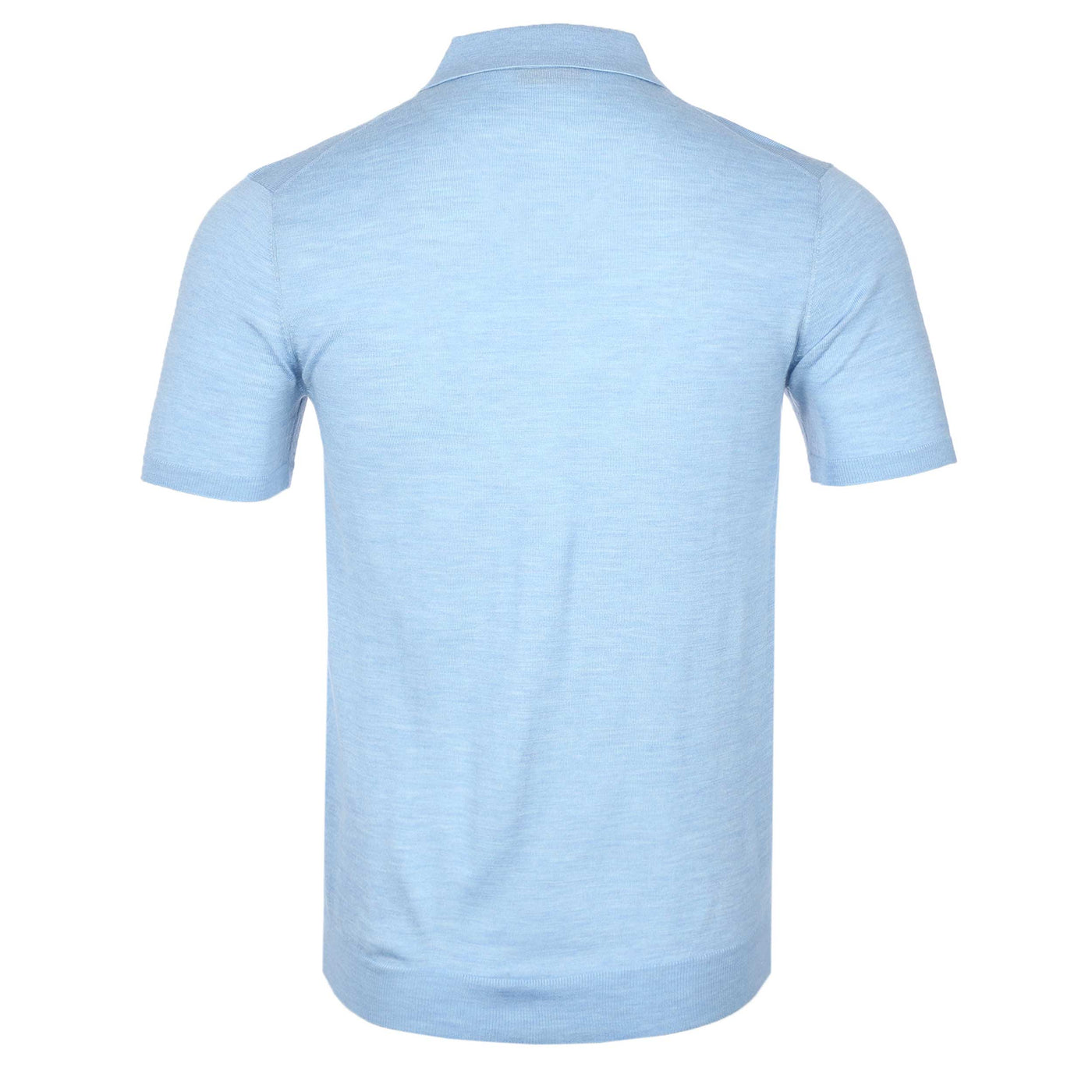 Thomas Maine Knitted Basic Polo Shirt in Sky Blue Back