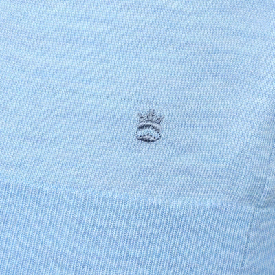 Thomas Maine Knitted Basic Polo Shirt in Sky Blue Logo