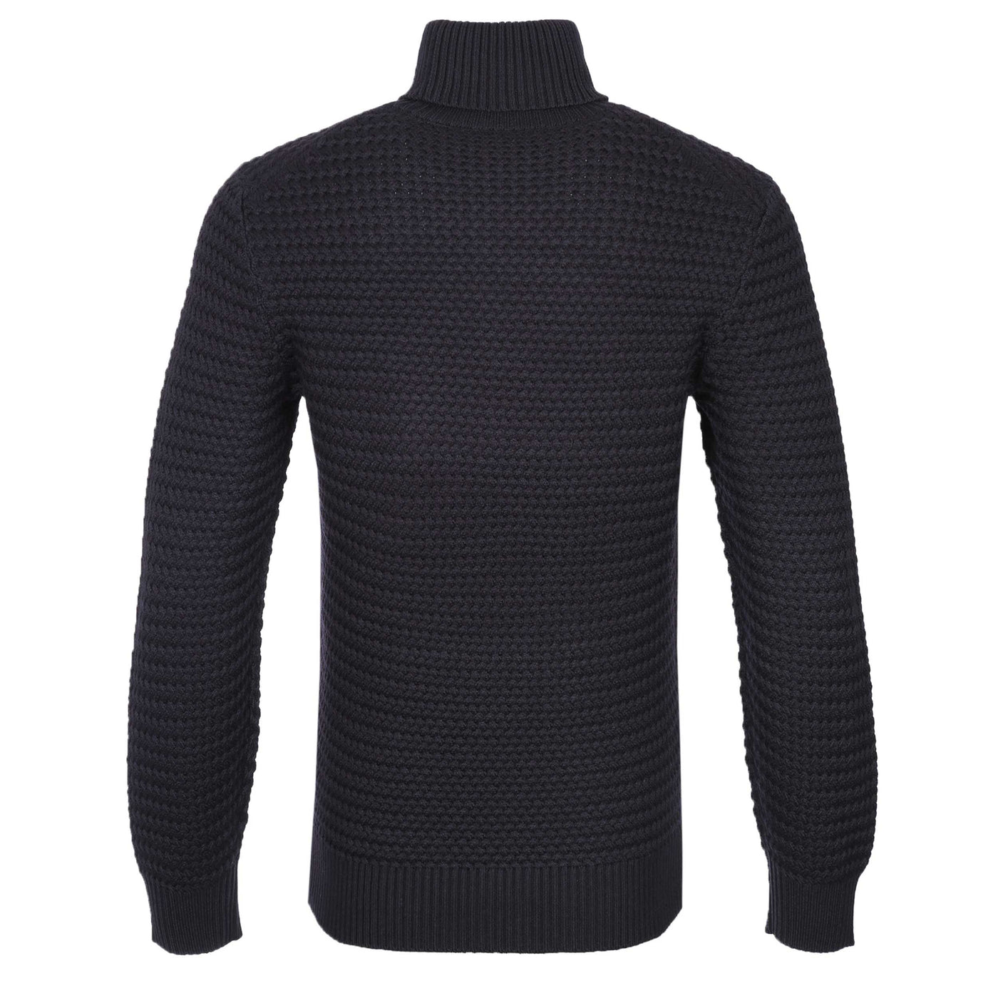 Thomas Maine Knitted Roll Neck in Navy Back
