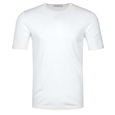 Thomas Maine Knitted T-Shirt in Off White