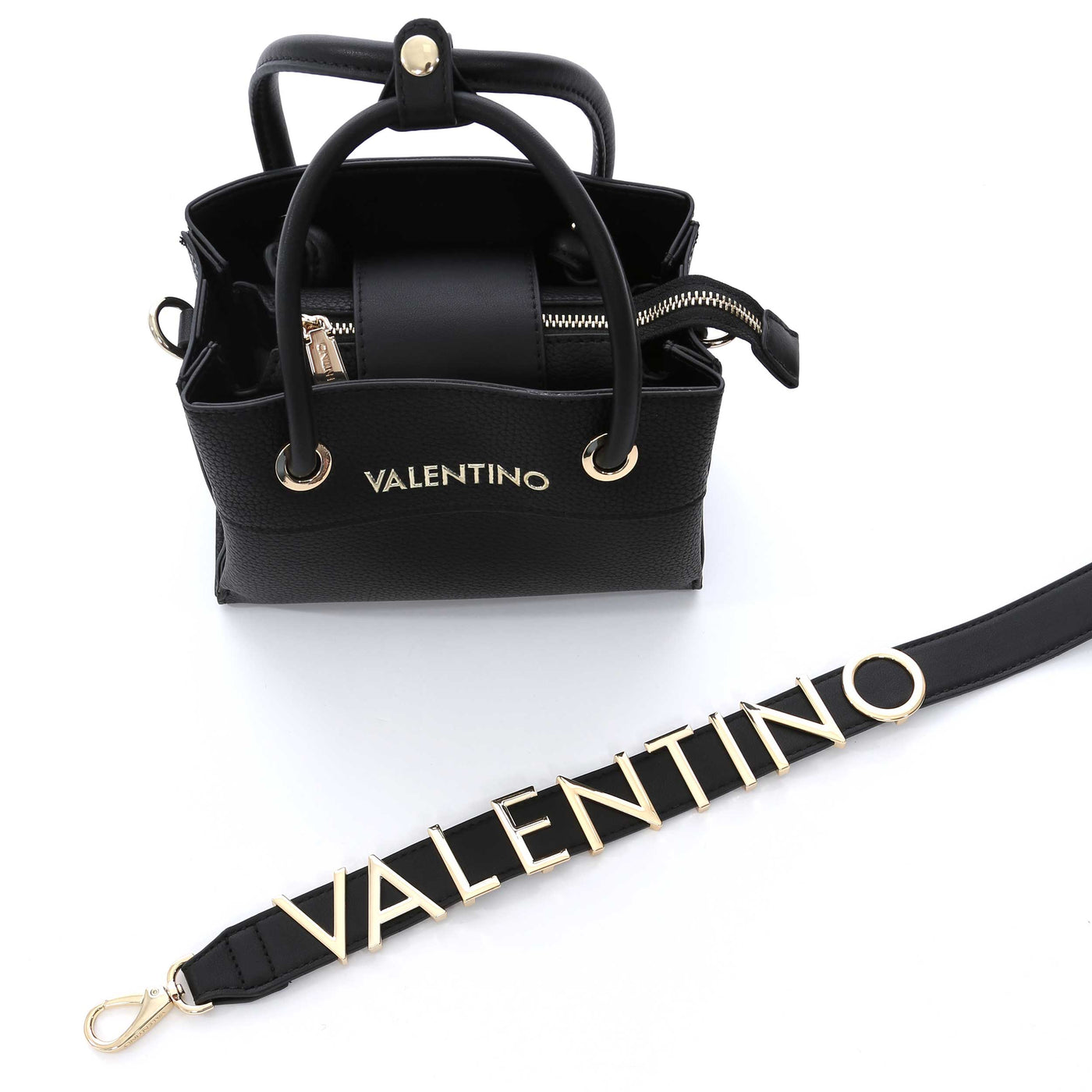 Valentino Bags Alexia Mini Shopper Ladies Bag in Black