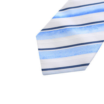 Vitaliano Pancaldi Stripe Tie in Blue Close Up