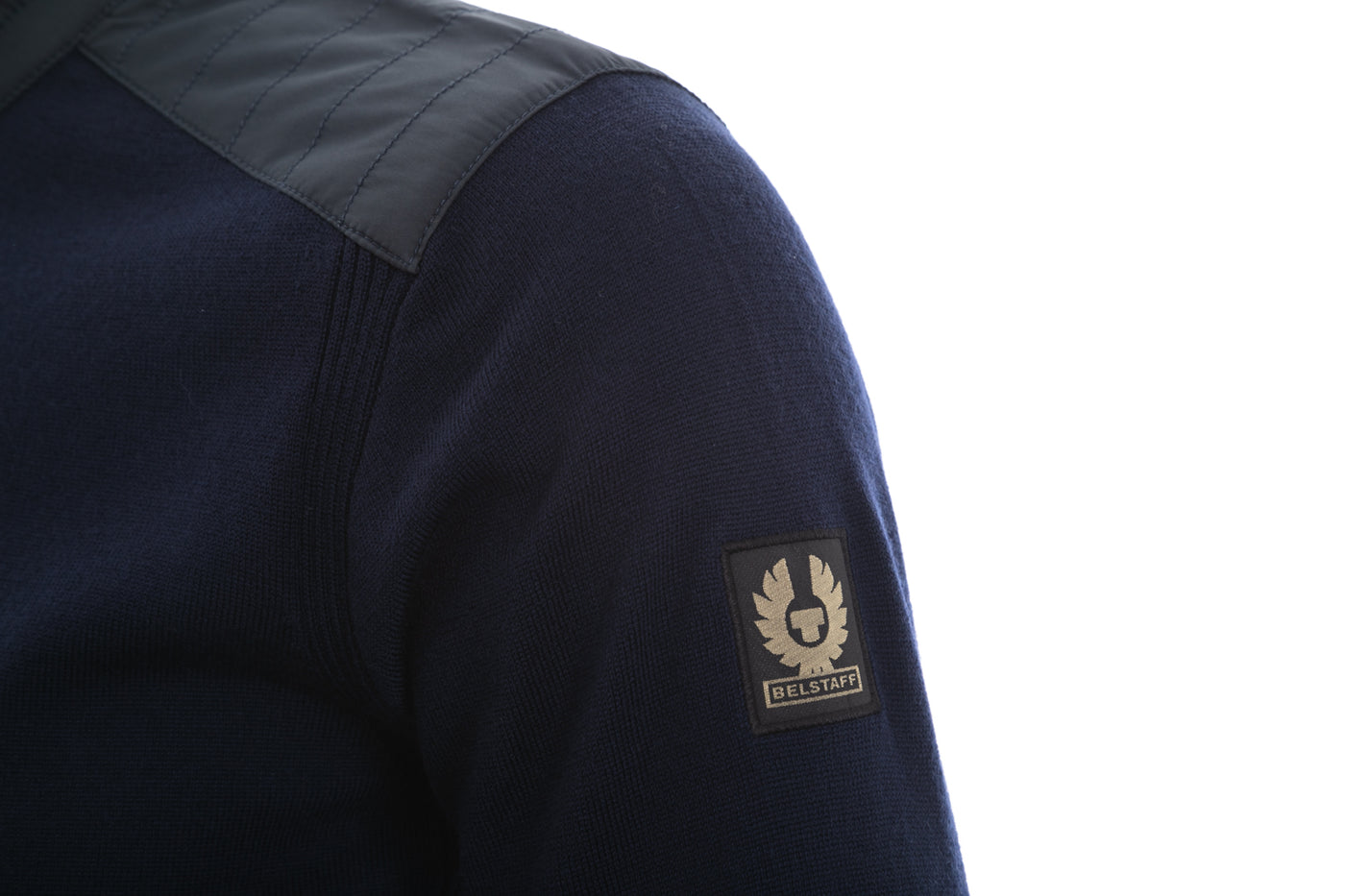 Belstaff Kilmington Knitwear in Washed Navy Logo