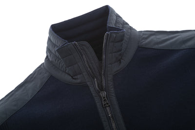 Belstaff Kilmington Knitwear in Washed Navy Open Neck