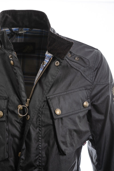 Belstaff Trialmaster Jacket in Black Open Neck