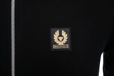 Belstaff Zip Through Sweat Top in Black Logo
