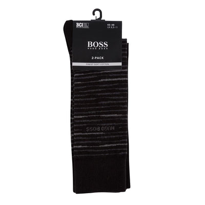 BOSS 2 Pack RS Stripe Sock in Black