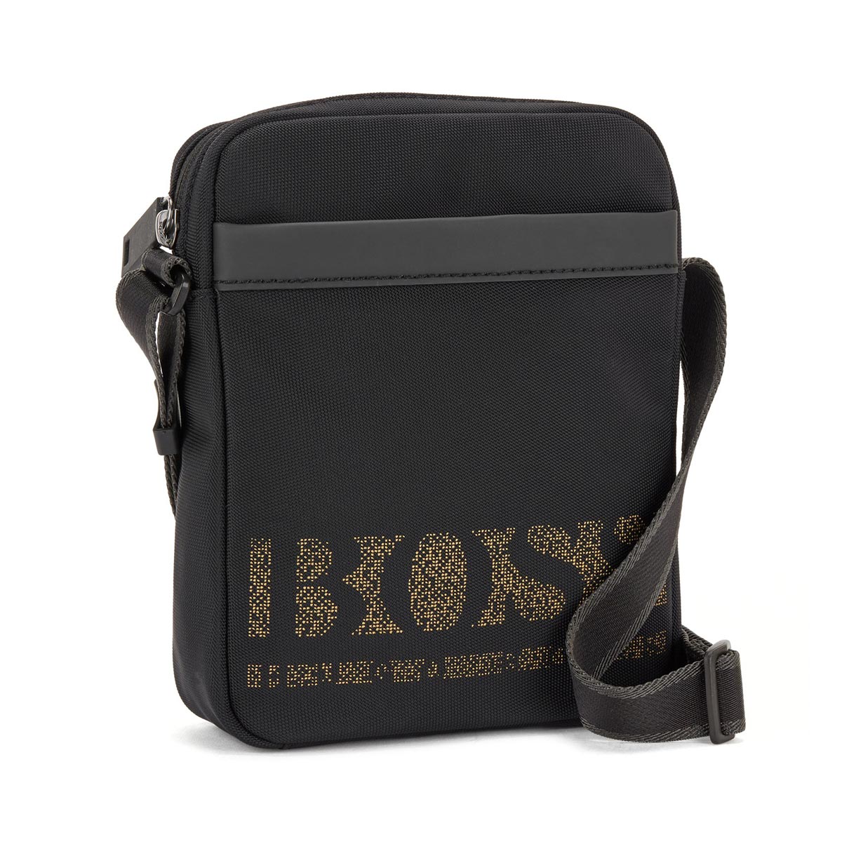 BOSS Magnified_NS Zip Bag in Black & Gold
