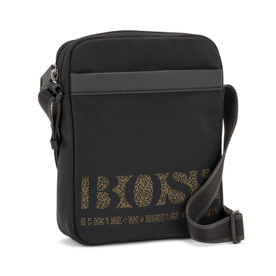 BOSS Magnified_NS Zip Bag in Black & Gold