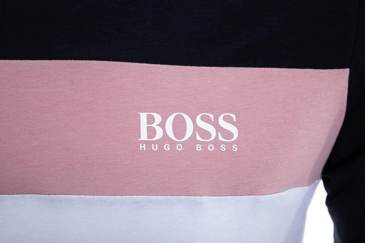 BOSS Balance T Shirt in Navy, Pink & White Logo