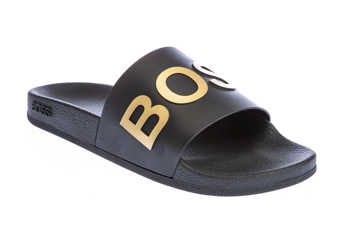 BOSS Bay_Slid Slide in Black & Gold
