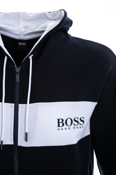 BOSS Fashion Jacket Hood in Navy Chest