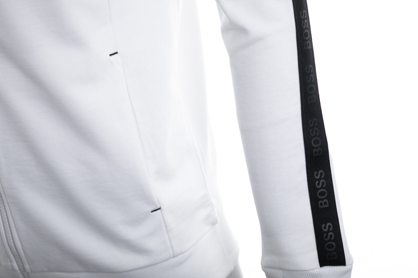 BOSS Heritage Jacket H Sweat Top in White Pocket