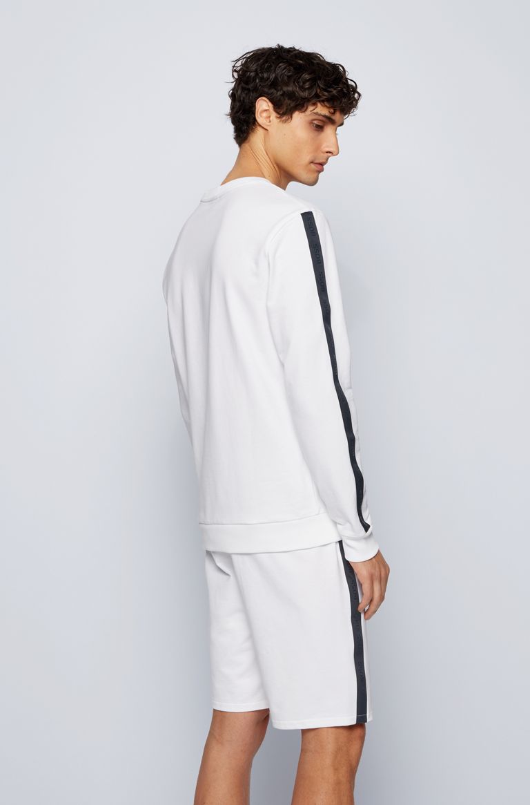 BOSS Heritage Sweatshirt Sweat Top in White Model 2 