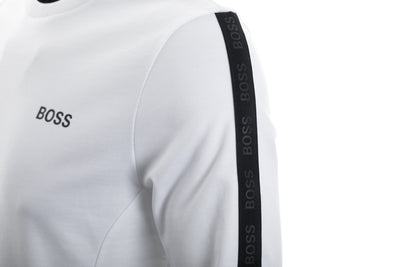 BOSS Heritage Sweatshirt Sweat Top in White Sleeve