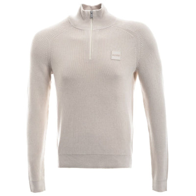 BOSS Knorsey Knitwear in Open White