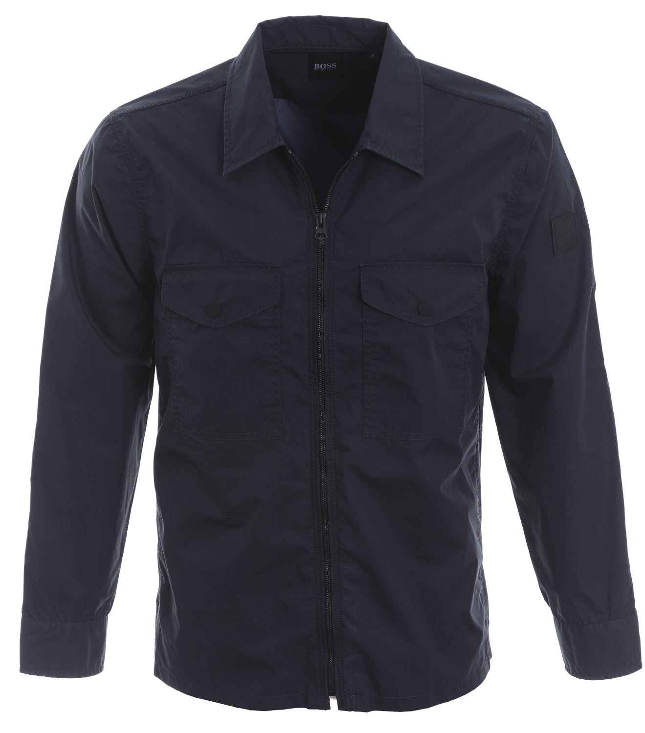 BOSS Lovel Zip 7 Overshirt in Navy