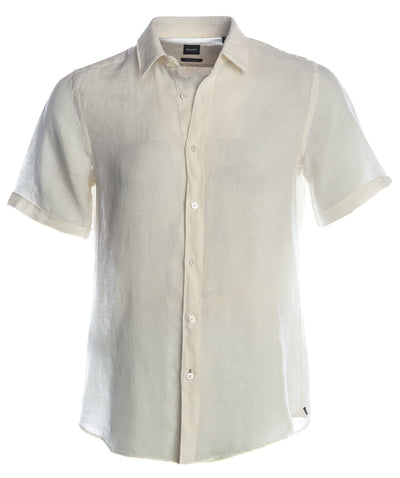 BOSS Luka Short Sleeve Shirt in Off White