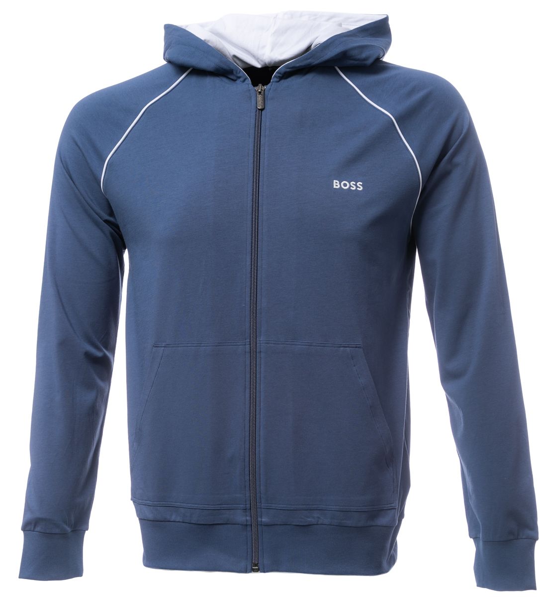 BOSS Mix & Match Hooded Jacket Sweat Top in Navy