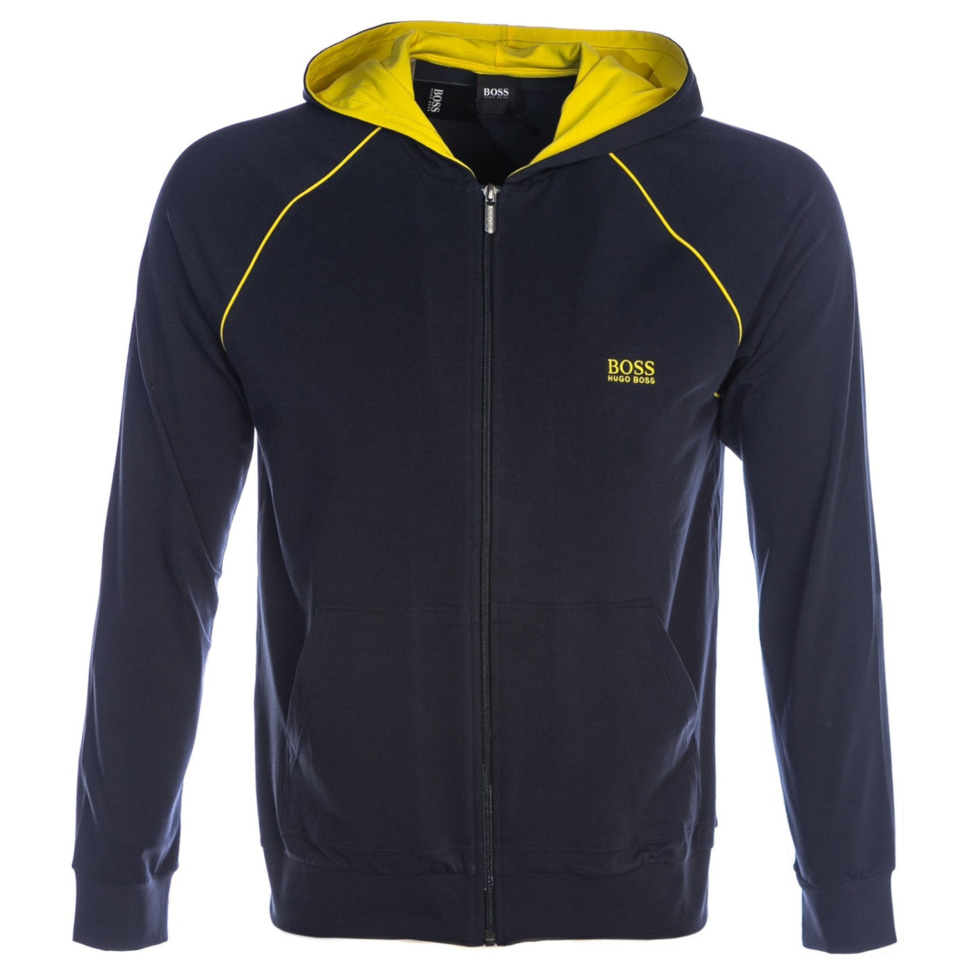 BOSS Mix & Match Jacket H Sweat Top in Navy & Yellow