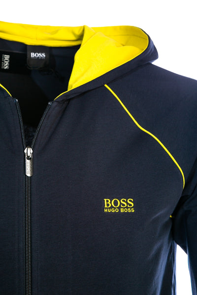 BOSS Mix & Match Jacket H Sweat Top in Navy & Yellow
