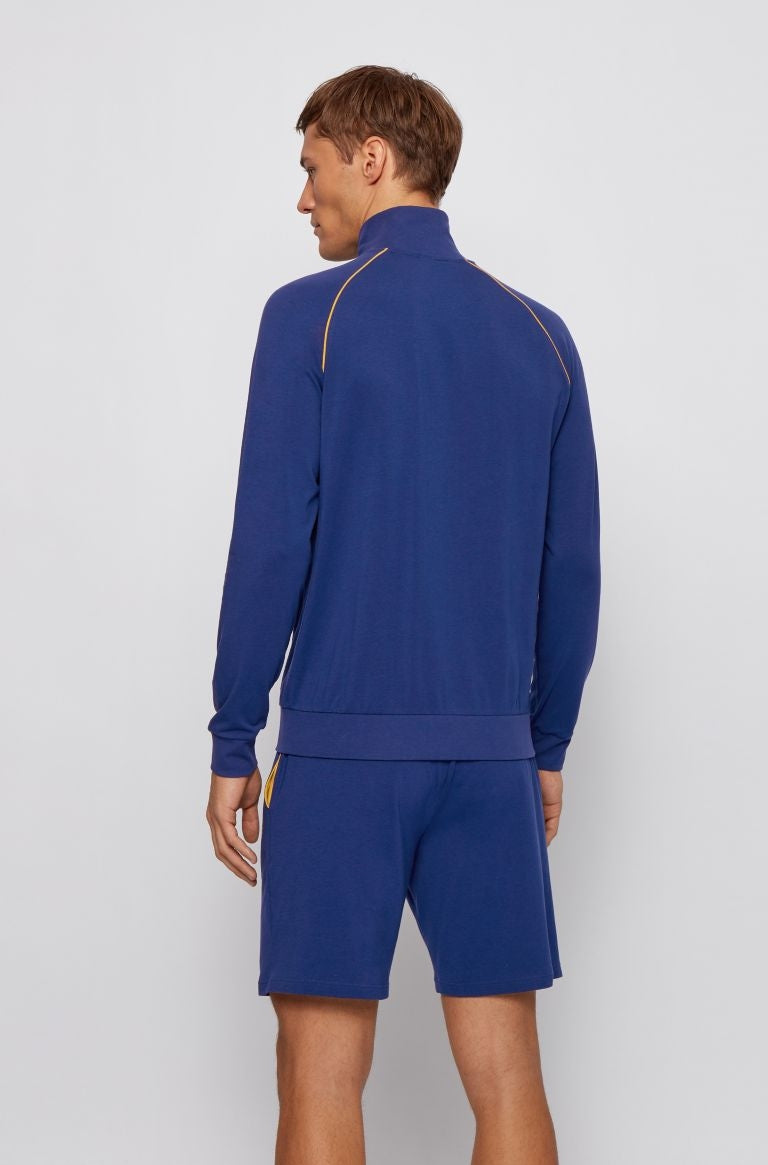 BOSS Mix & Match Jacket Z Hooded Sweatshirt in Blue & Orange