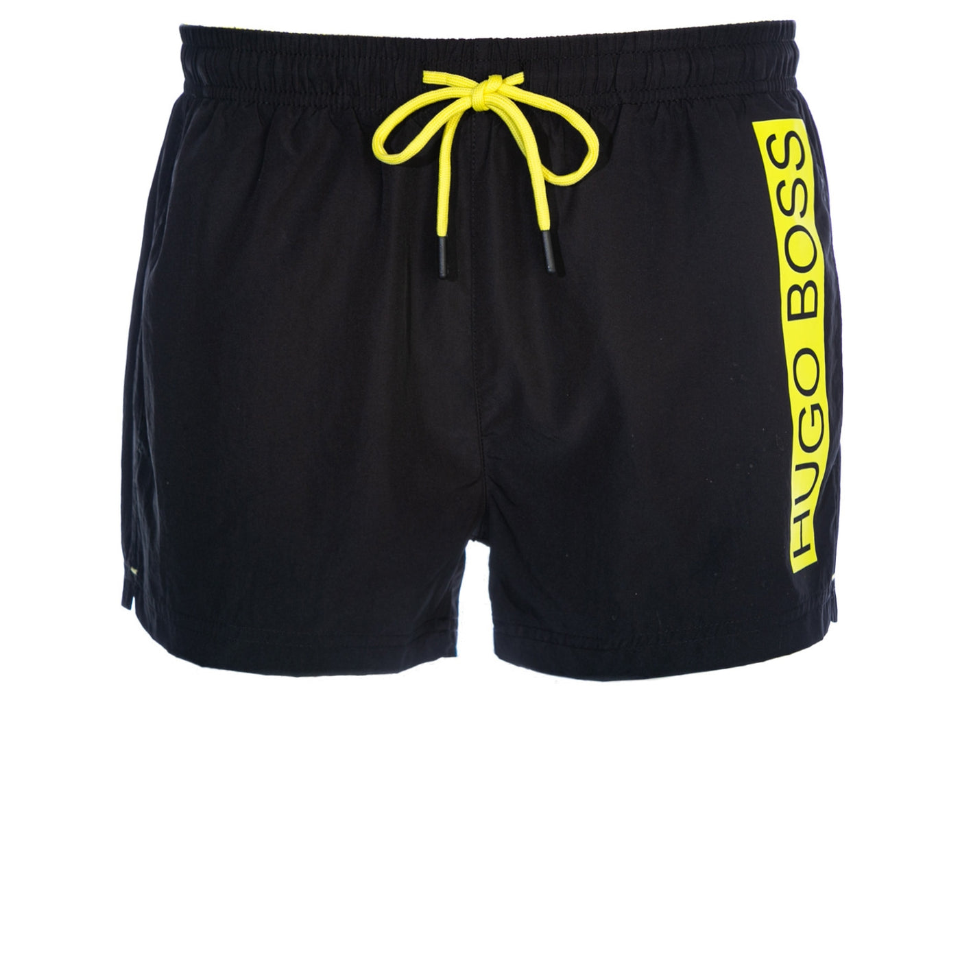 BOSS Mooneye Swim Short in Black & Yellow