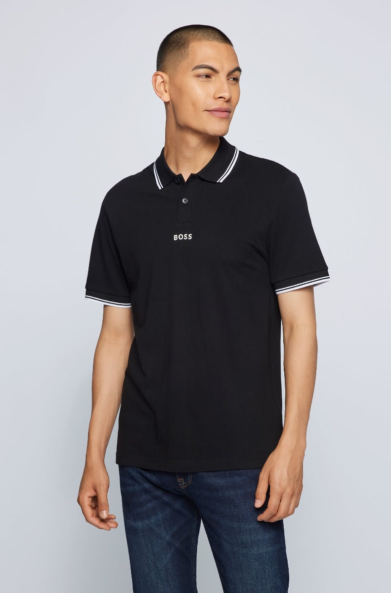 BOSS Pchup 1 Polo Shirt in Black  Model 1