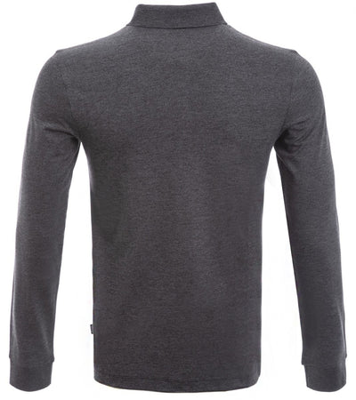 BOSS Pleins 15 Long Sleeve Polo Shirt in Black Back