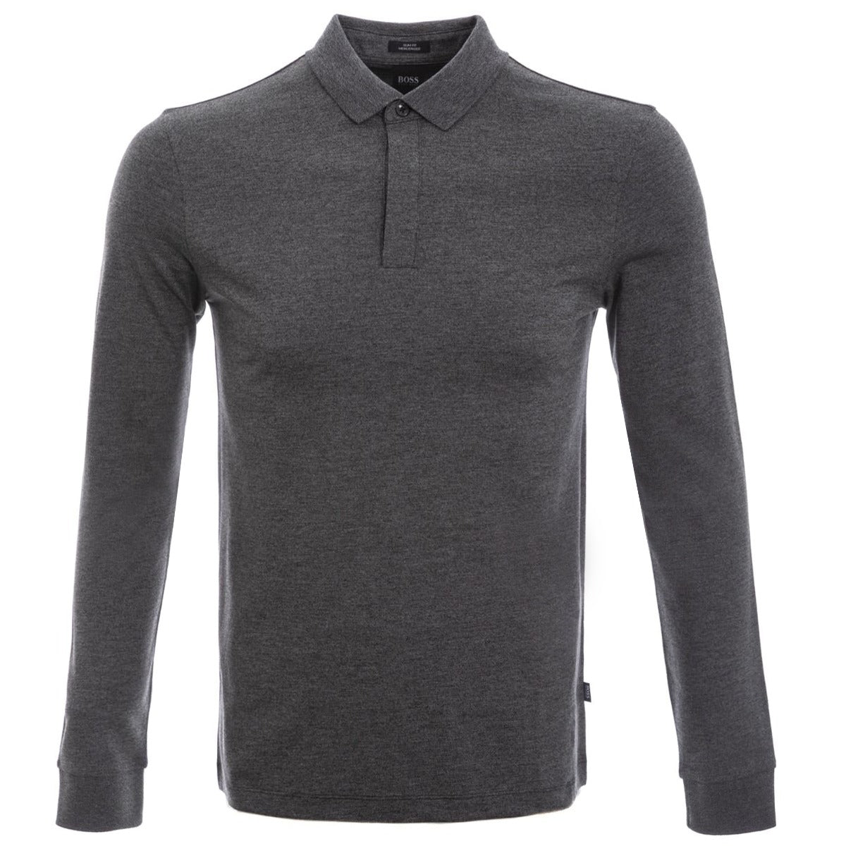 BOSS Pleins 15 Long Sleeve Polo Shirt in Black Main