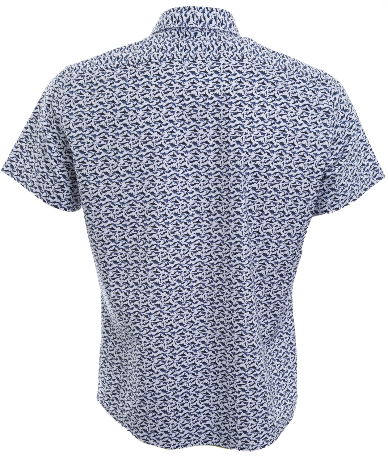 BOSS Rash Short Sleeve Shirt in White & Blue Print
