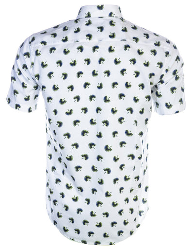 BOSS Ronn 2F Short Sleeve Shirt in White Print
