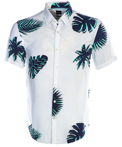 BOSS Ronn F Short Sleeve Shirt in White Floral
