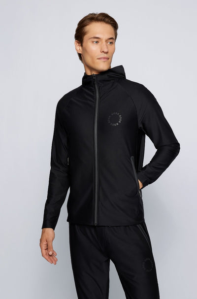 BOSS Savoog Sweat Top in Black Model 1
