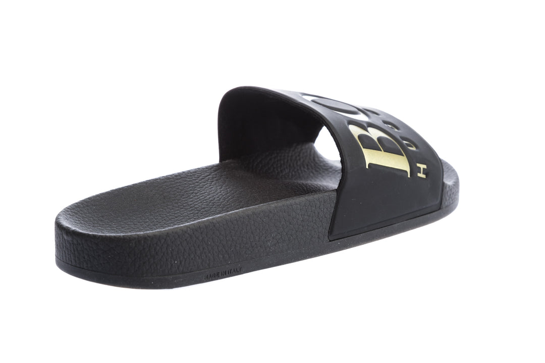 BOSS Solar Slid Logo Slides in Black Gold I BOSS I Norton Barrie