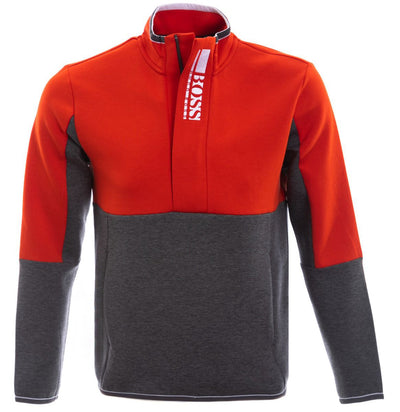 BOSS Sweat 1 Sweat Top in Grey & Orange Front