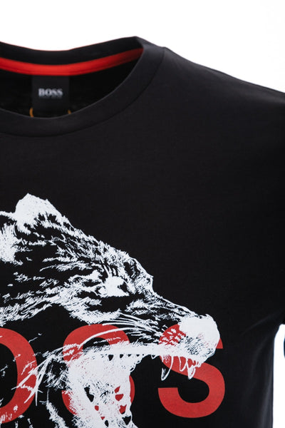 BOSS Tdraw T-Shirt in Black Wolf Chest
