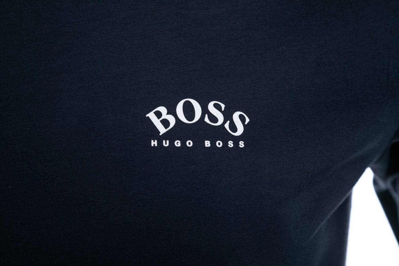 BOSS Togn Curved Long Sleeve T Shirt in Navy Logo